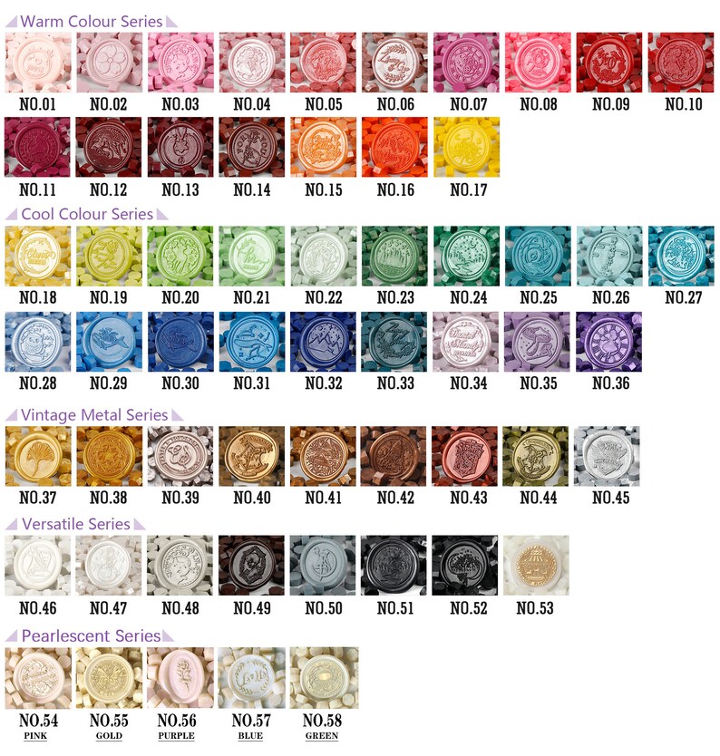 60 Colors Wax Beads For Seals Collection, One Color Wax Beads, Sealing Wax Beads For Wax Seal