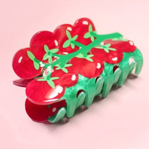 Kirsch Tomate Haarkrallenclip/ Mittelgroße Haarkralle/ Geschenk für Sie/ 1 Stück/ Haaraccessoires