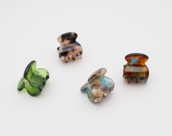 Mini marble hair clips claws/ Hair Accessories/ 4 pcs
