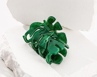 Monstera Leaf plant tropical forest green hair claw clip/ Medium hair claw/ Gift for her/ 1 piece /Mother's day gift