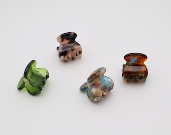 Mini marble hair clips claws/ Hair Accessories/ 4 pcs