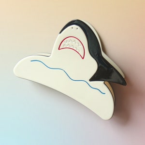 White shark cute hair claw clip/ Medium hair claw/ Fun Gift for her/ 1 piece/ Accessories