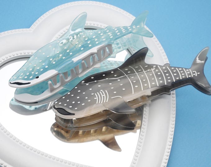 Shark ocean sea creature fun cute hair claw clip/ Large hair accessory/ Gift for her girl kid
