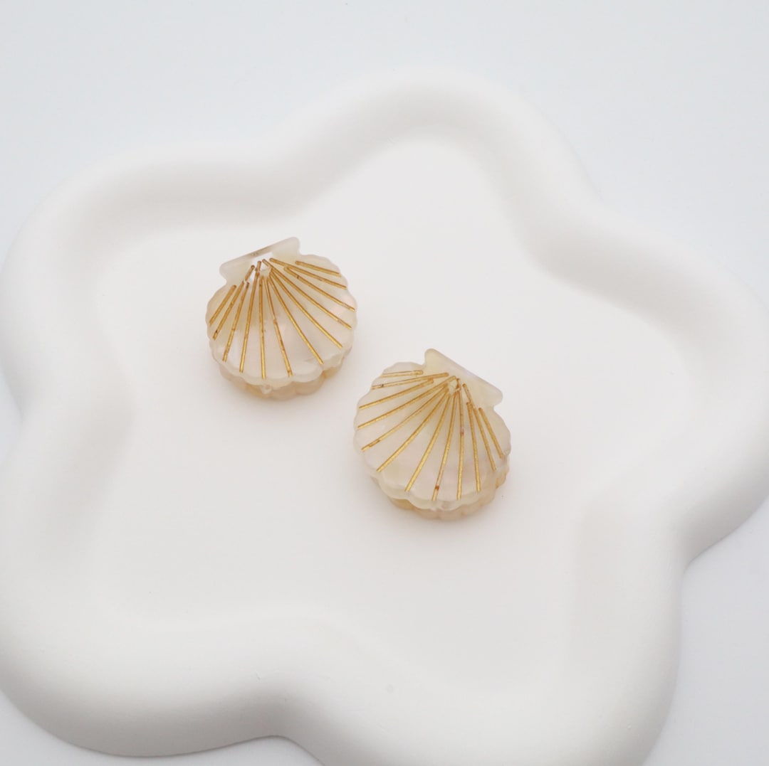 Small Shell Clips Mini Shell Hair Clips Claws/ Hair Accessories/ 4 Pcs/ Mother's Day Gift ...