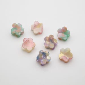 ミニパステルフラワーヘアクリップ6個セット（ヘアアクセサリー）