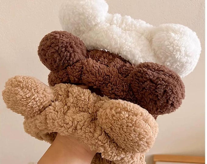 Teddy Bear spa shower headband/ Makeup Headband Cosmetic for Washing Face
