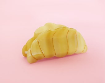 Croissant bread french creature creative cute hair claw clip/ Funny hair claw/ Gift for her/ 1 piece