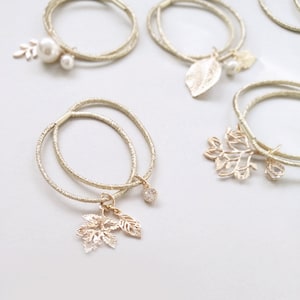 Perle lassen Haargummi elastisches Band Gold / Gummiband Mädchen Pferdeschwanz Inhaber / Braut Brautjungfer Geschenk