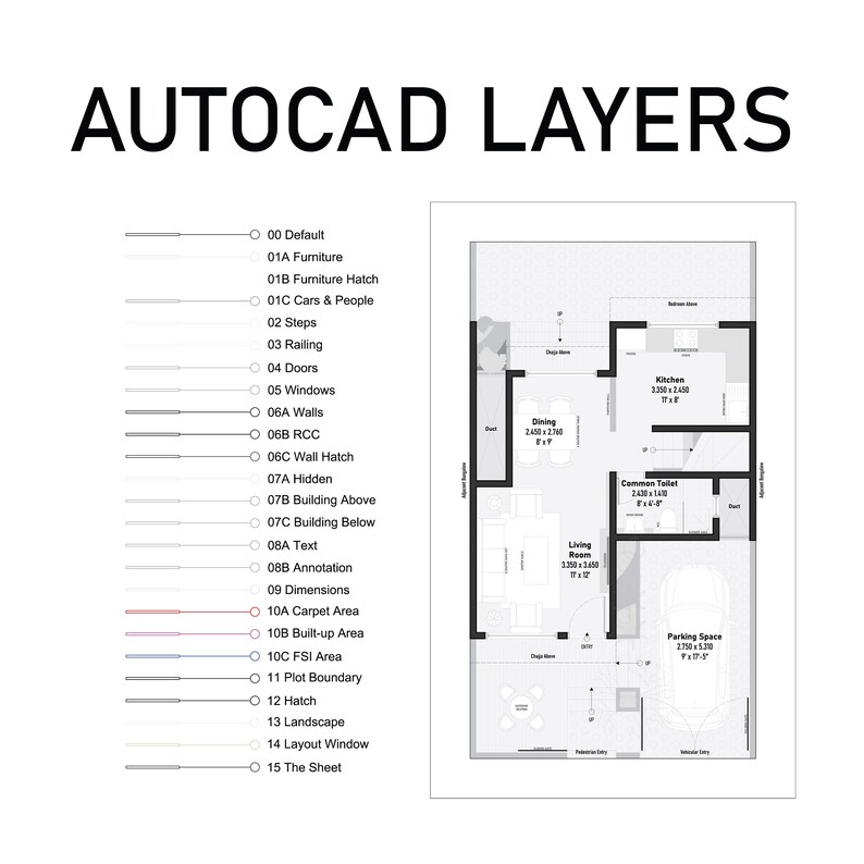 Autocad 2D Template Layers for Architects & Interior Designers Etsy