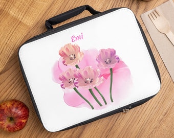 Personalized Name Floral, Lunch Bag - Pink in the Kitchen