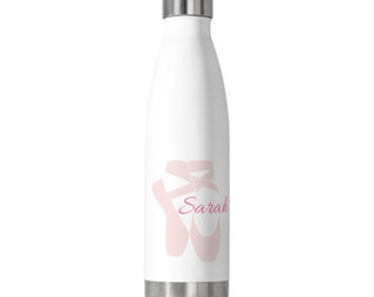 Ballerina -  Pink balet Slippers, Personalized Name, 20oz Insulated Bottle - A Ballerina's Dream Collection