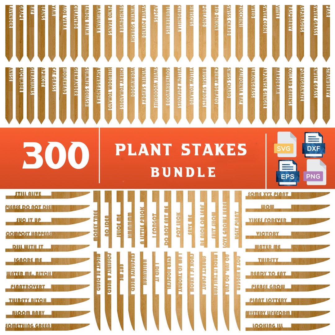 300 Garden Stakes Svg Plant Stakes Svg Garden Markers Svg Etsy