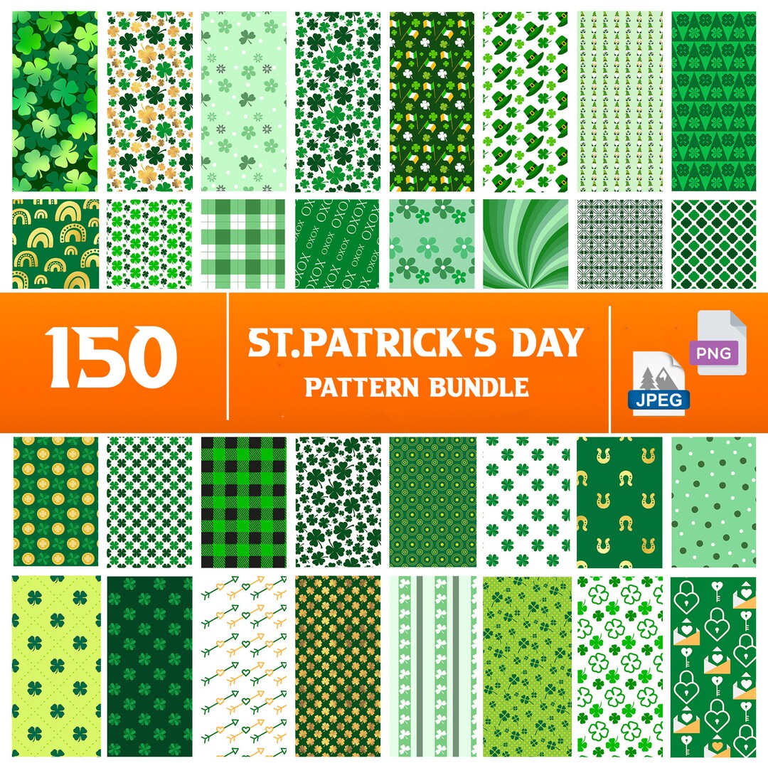 150 St. Patrick's Day Digital Paper Scrapbook Papers - Etsy