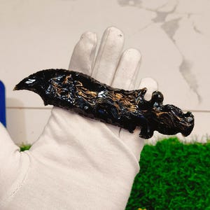 LARGE Black Obsidian Stone Arrowhead 6&quot;inch - Raw Black Obsidian Crystal - root chakra stones - healing crystals and stones - Black Obsidian