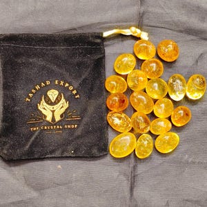 Natural Citrine Tumbled Stones: Genuine Healing Crystals