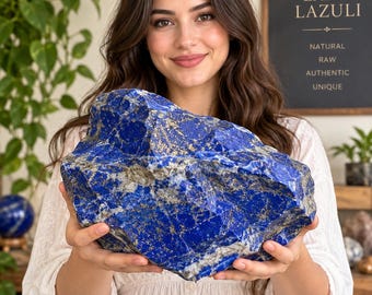 Lapis Lazuli Rough Stone | Natural Raw Lapis Lazuli Crystal | Large Blue Mineral Specimen | Home Office Decor | Crystal Collection