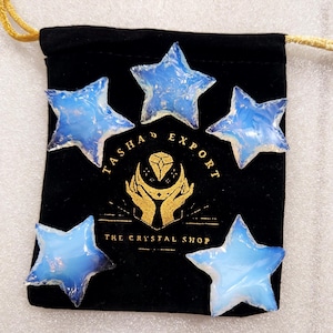 Opalite star, size 30mm to 35mm, crystal star, Hand Crafted star.