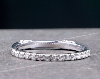 Fabulous Half Eternity Band, Women's Wedding Band, 1.4 Ct Diamond Band, 14K White Gold, Party Wear Band, Engagement Band, Anniversary Gifts