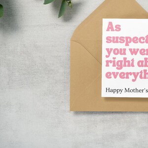 Grappige kaart | Leuke sentimentele Moederdagkaart | Fijne Moederdag | Cadeau voor haar | Mam | Moeder | Mama | Mummie | Oma | Oma | Brutaal