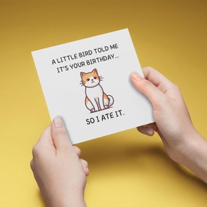Um passarinho me contou | Cartão de aniversário engraçado | Cartões para ela | Cartões para ele | Cartão de melhor amigo | Para ela | Cartão personalizado