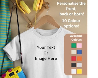 Personalised Kids TShirt | Custom Kids T Shirt | Custom T-shirt | Custom  Printing with your image, Design or Text  100% Cotton