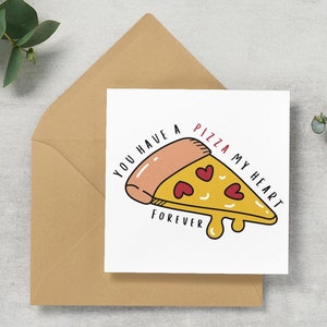 Valentijnsdagkaart | Leuke kaasachtige kaart | Grappige pizza woordspeling | Verjaardag/valentijnskaart voor hem/haar | Romantische kaart | Cringe-grap | Punny
