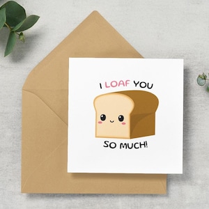 Carte de Saint-Valentin | Carte au fromage mignonne | Jeu de mots drôle de pain | Carte d'anniversaire/Saint-Valentin pour lui/elle | carte romantique | blague