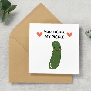 Carte de Saint-Valentin | Carte au fromage mignonne | Jeu de mots drôle de cornichons | Carte d'anniversaire/Saint-Valentin pour lui/elle | carte romantique | Blague grimaçante | Coquine