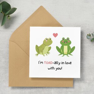 Carte de Saint-Valentin | Carte au fromage mignonne | Jeu de mots drôle de crapaud | Carte d'anniversaire/Saint-Valentin pour lui/elle | carte romantique | Blague grimaçante | Grincheux