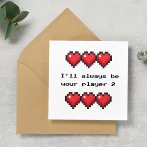 Valentinstag Karte | Niedliche Karte kitschig | Spielpaar | Karte zum Jahrestag/Valentinstag für Ihn/Sie | Romantische Karte | Grauen Scherz | Zocker Karte