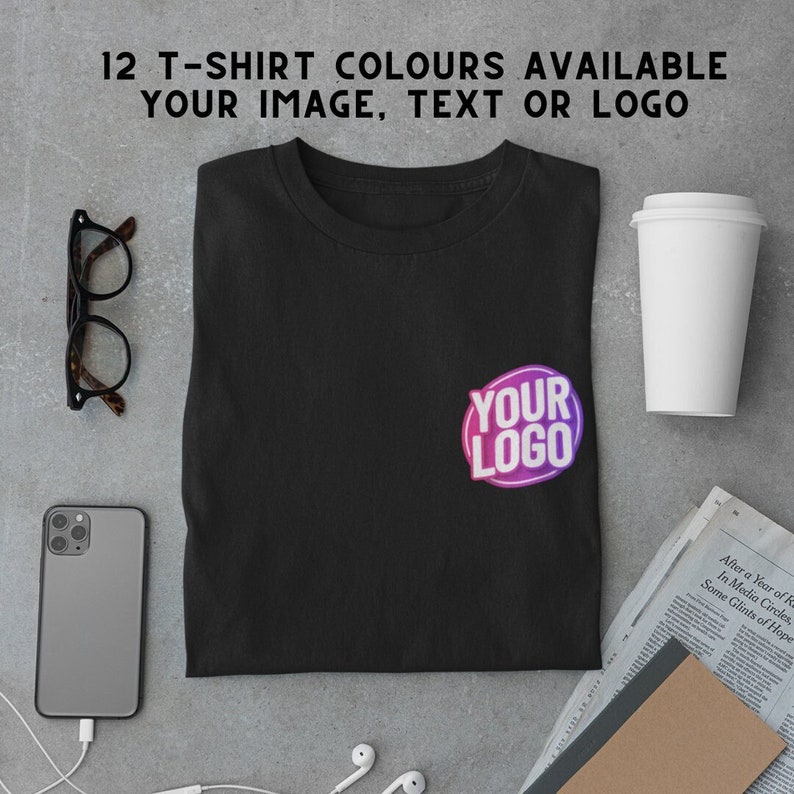 Custom Logo Tshirt With Personalised Design on 100 Cotton Etsy UK