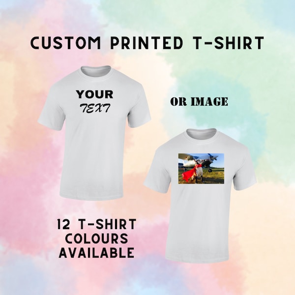 Custom Tshirt | Custom Tee Printing With Your Logo Or Design Or Text | Custom T-Shirt | Your Text Here | Christmas Gift
