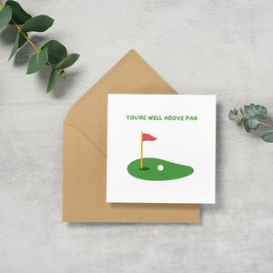 Golf Valentinstag Karte - Lustige Valentinstag Karte, Golfer, Punny Valentinstag Karte, über Par