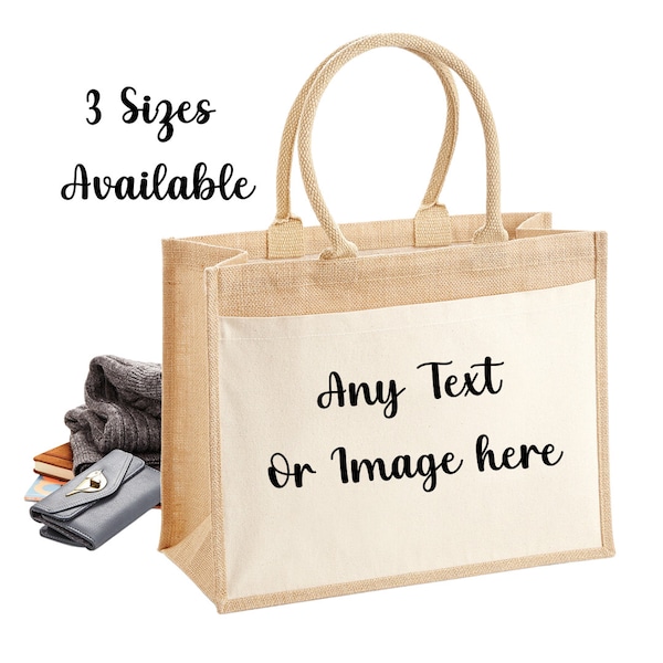 Personalised Bag | Teachers Jute Bag | Bridesmaids Tote Bag | Teacher Tote Bag | Uni Bag | Beach Bag | Custom Printed Bag | Large Bag