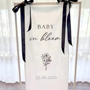 Plaque de bienvenue pour baby shower, plaque personnalisée de baby shower en tissu, plaque de baby shower personnalisée, décoration de baby shower personnalisée