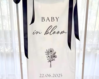 Welkomstbord voor babyshower, gepersonaliseerd stoffen babyshowerbord, bord babyshower op maat, decor babyshower op maat
