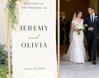 Fabric Wedding Welcome Sign，Personalized Wedding Welcome Sign, Lace Sign, Custom Linen &Lace Wedding Signs，Linen Wedding Sign，Wedding banner
