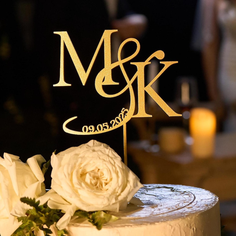 Cake Initials With Ring - Etsy