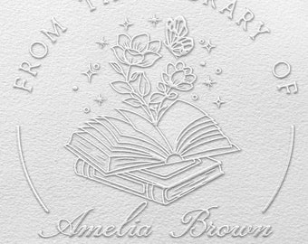 Custom Book Embosser, Personalized Embosser stamp, Book Embosser, Scrap booking Embosser, Personalized envelopes embosser, Book lover Gift