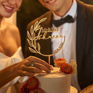 Mr and Mrs Wedding Cake Topper, Gold Cake Topper wedding, Custom Cake topper, Rustic Wedding Cake Topper, Personalized Birthday Cake toppers