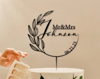 Mr and Mrs Wedding Cake Topper, Gold Cake Topper wedding, Custom Cake topper, Rustic Wedding Cake Topper, Personalized Birthday Cake toppers