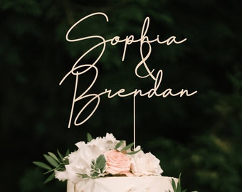 Personalized Wedding Cake Topper, Custom Couples Script Cake Topper for Weddings, Rustic cake topper, Anniversary Cake toppers,Wedding Decor