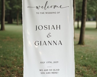Fabric Wedding Welcome Sign，Personalized Wedding Welcome Sign, Fabric Sign, Custom Linen Wedding Signs，Linen Wedding Sign，Wedding banner