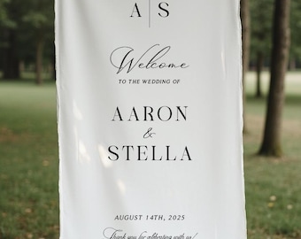 Fabric Wedding Welcome Sign，Personalized Wedding Welcome Sign, Fabric Sign, Custom Linen Wedding Signs，Linen Wedding Sign，Wedding banner