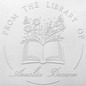 Grabador de libros personalizado, sello personalizado, grabador de libros, grabador de álbumes de recortes, grabador de sobres personalizado, regalo para amantes de los libros