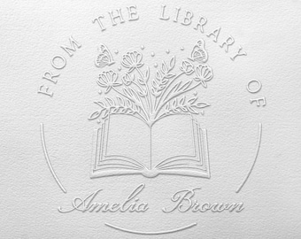 Custom Book Embosser, Personalized Embosser stamp, Book Embosser, Scrap booking Embosser, Personalized envelopes embosser, Book lover Gift