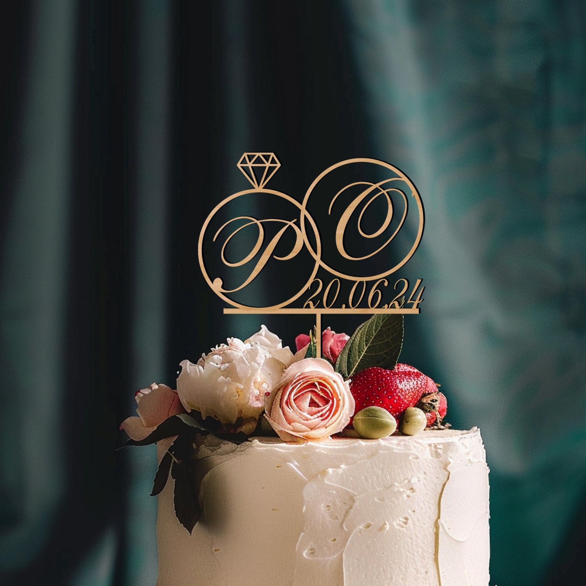 DOKRIN Tortenaufsatz Herz - 2-teilig Diamantbesetzt Für Hochzeiten