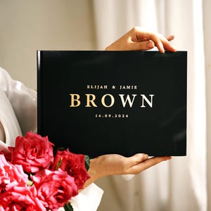 Personalized Wedding Guest Book | Custom Reception Guestbook | Engagement Signning Book | Wedding Anniversary Gifts for Her