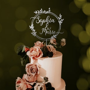 Décoration de gâteau de mariage personnalisée, décoration de gâteau personnalisée pour couples, décoration de gâteau rustique, décoration de gâteau d'anniversaire, décoration de mariage image 6