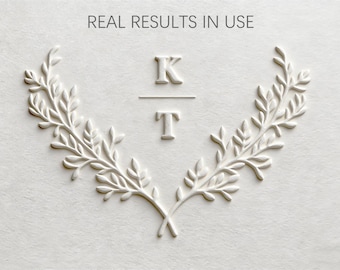 Carimbo de metal personalizado com monograma para casamento - Carimbo de metal com monograma inicial para casamento, artigos de papelaria para casamento, carimbo para envelope de casamento, carimbo com logotipo